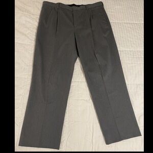 LL Bean Dress Pants Men 42x32 Gray Cotton Tapered Trousers Slacks 90s USA EUC